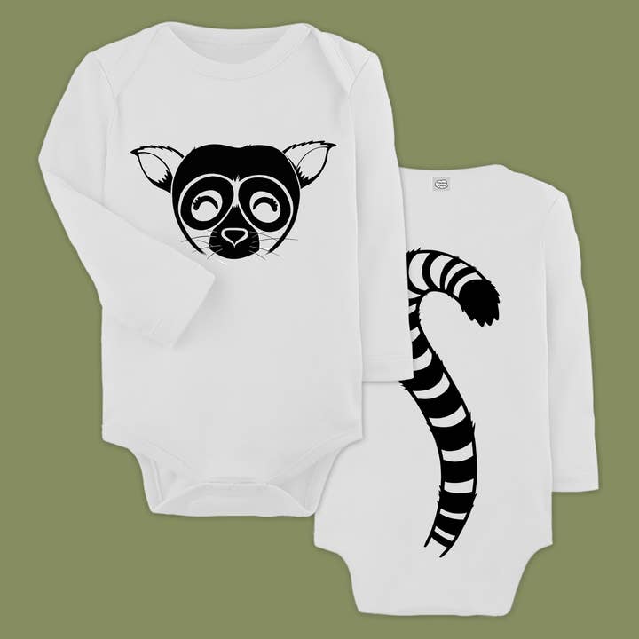 Body per neonato in cotone biologico Lemur - Maniche lunghe per la vendita all'ingrosso da parte di Micastricas