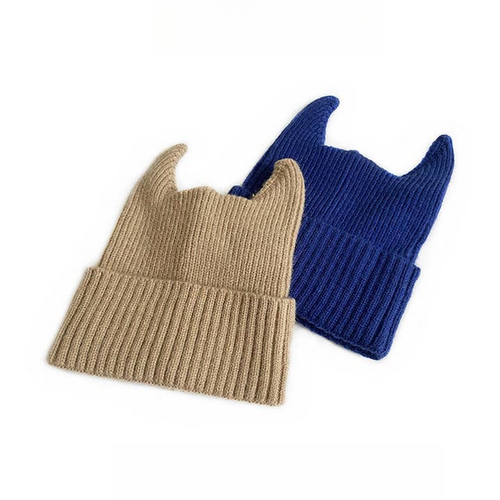 2-6 YEARS OLD SOLID COLOR CUTE HORN KNITTED HAT_CWAH2066 for wholesale by ACCITY