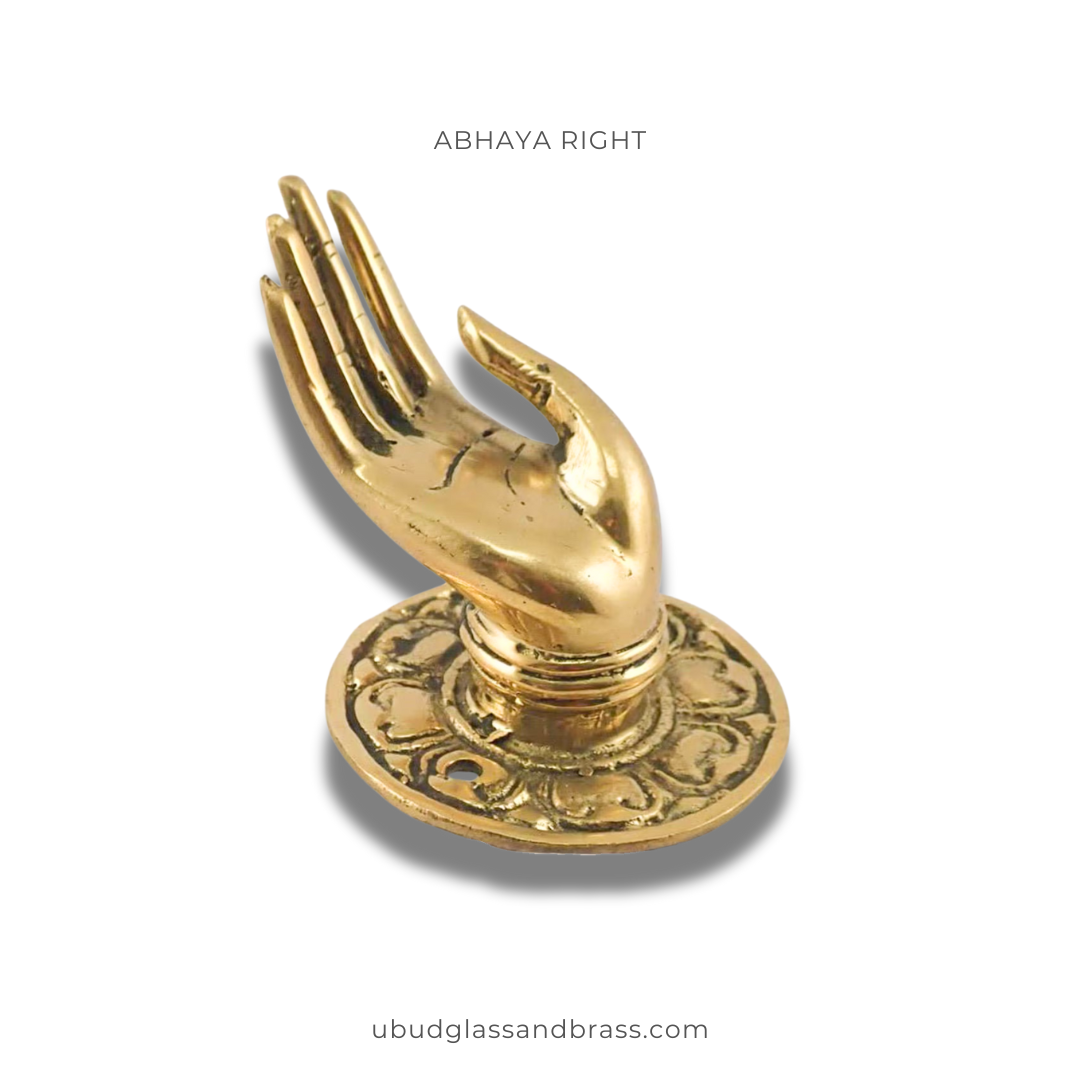 Ubud Glass – wholesale Decorative figurine – Solid Brass Buddha Mudra Hand Door Pull – Size #2 | Wall Hook, Towel, Key & Jewelry Hanger2