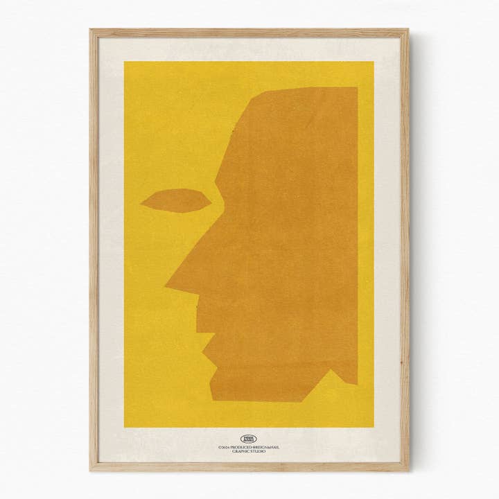 Profile in Ochre - Abstract Portrait Print for wholesale by Reign&Hail