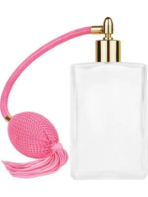Elegant Frosted Bottle with Tasseled Bulb Sprayer - 100ml for wholesale by Best Bottles