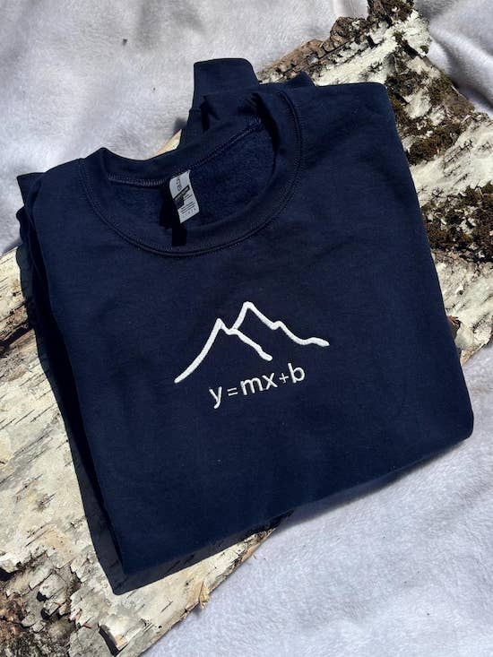 Embroidered Ski Sweatshirt | Funny Math Teacher Gift, Slope Pun for wholesale by Say It Ain't Sold
