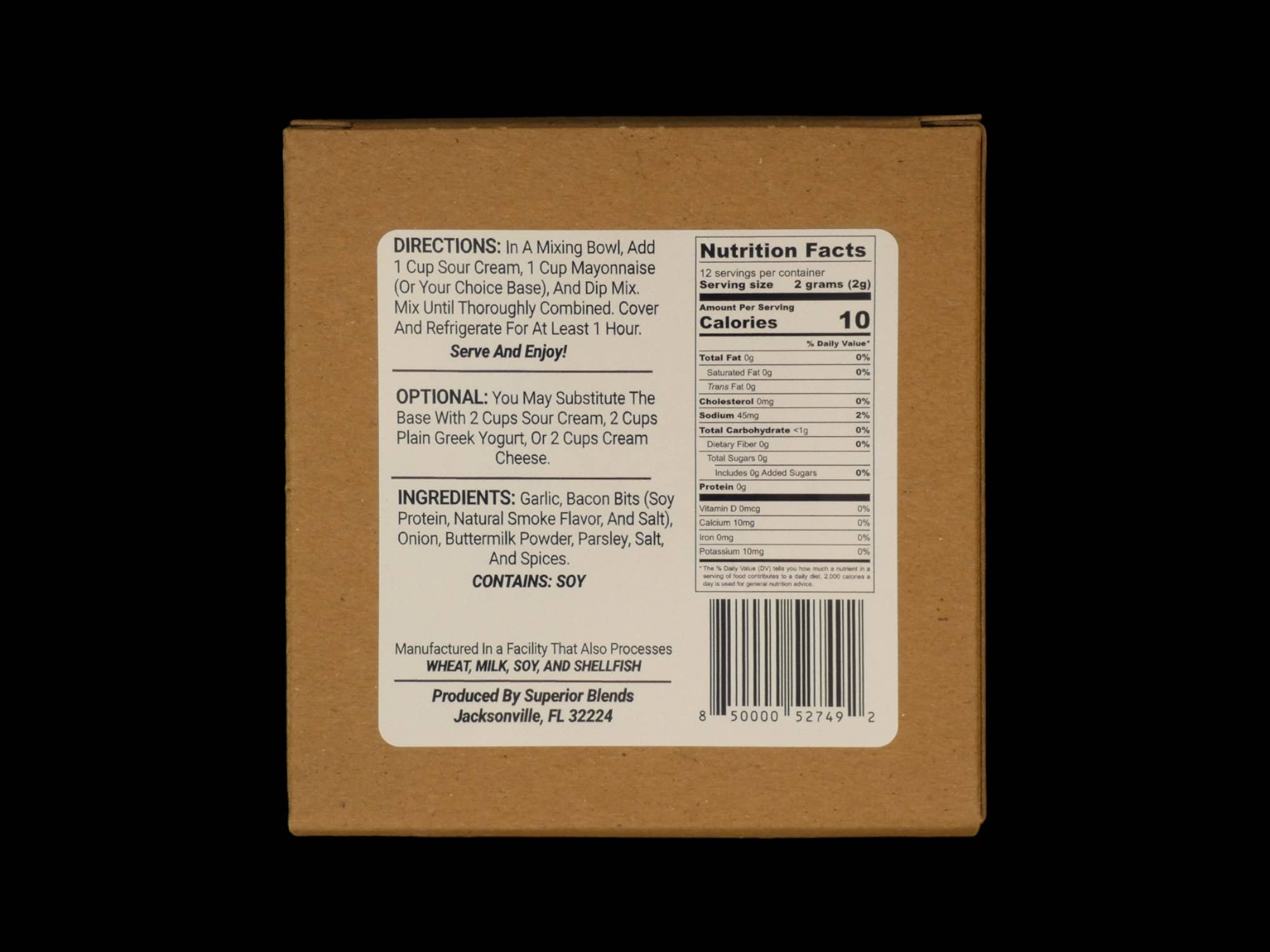 Superior Blends - Wholesale Dip - Garlic Bacon Ranch Dip Mix1