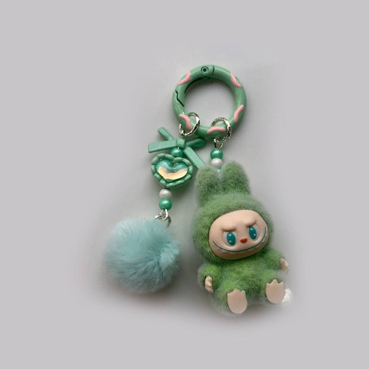Little Trendy - Wholesale Keychain - Kids - Flocked Mini cute monster heart Keychain bag pendant1