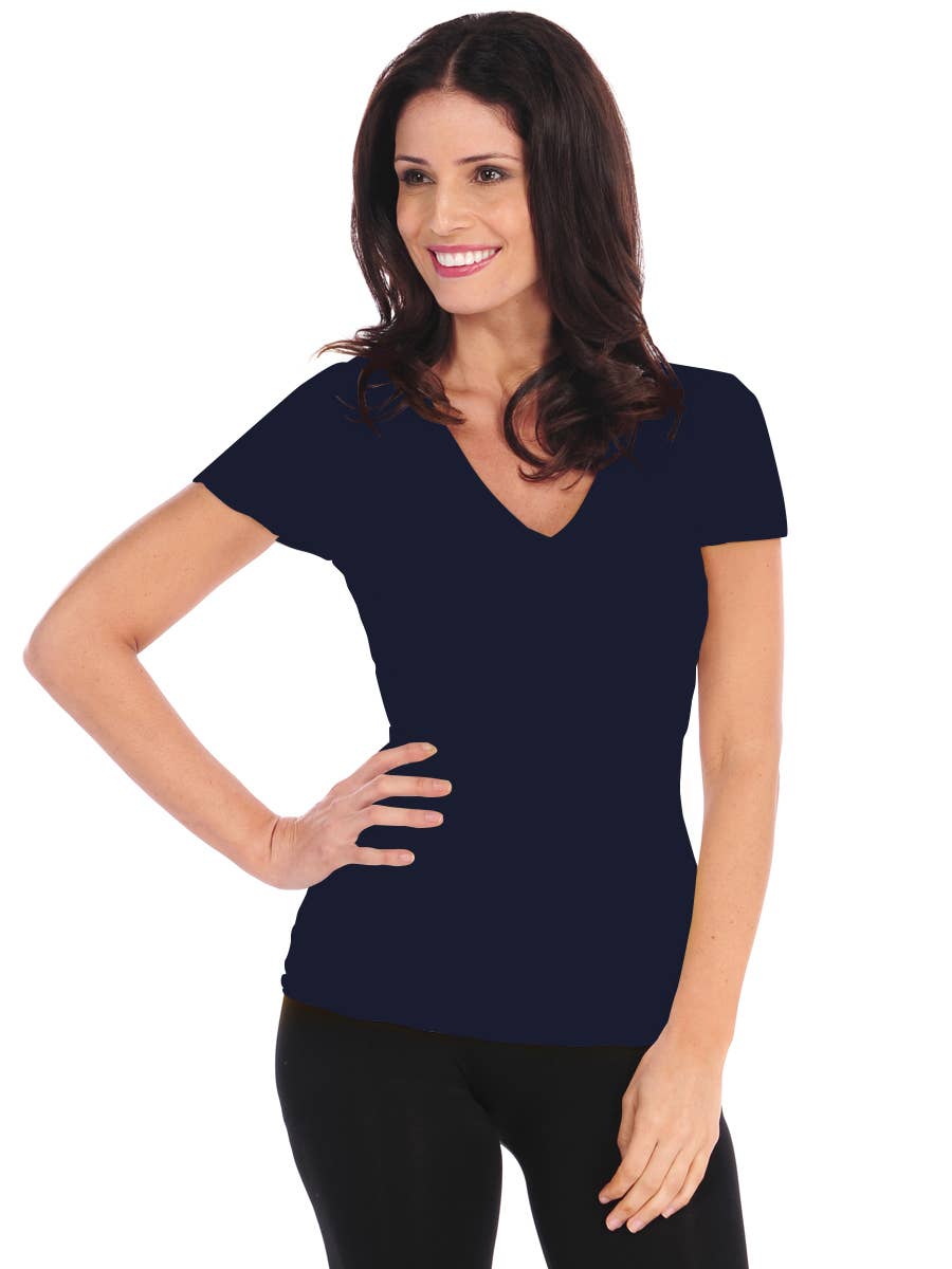 TINA Stephens Italy/Tees By Tina - Wholesale Knit Top - Women's - Short Sleeve Lattice V-Neck (28VT)2