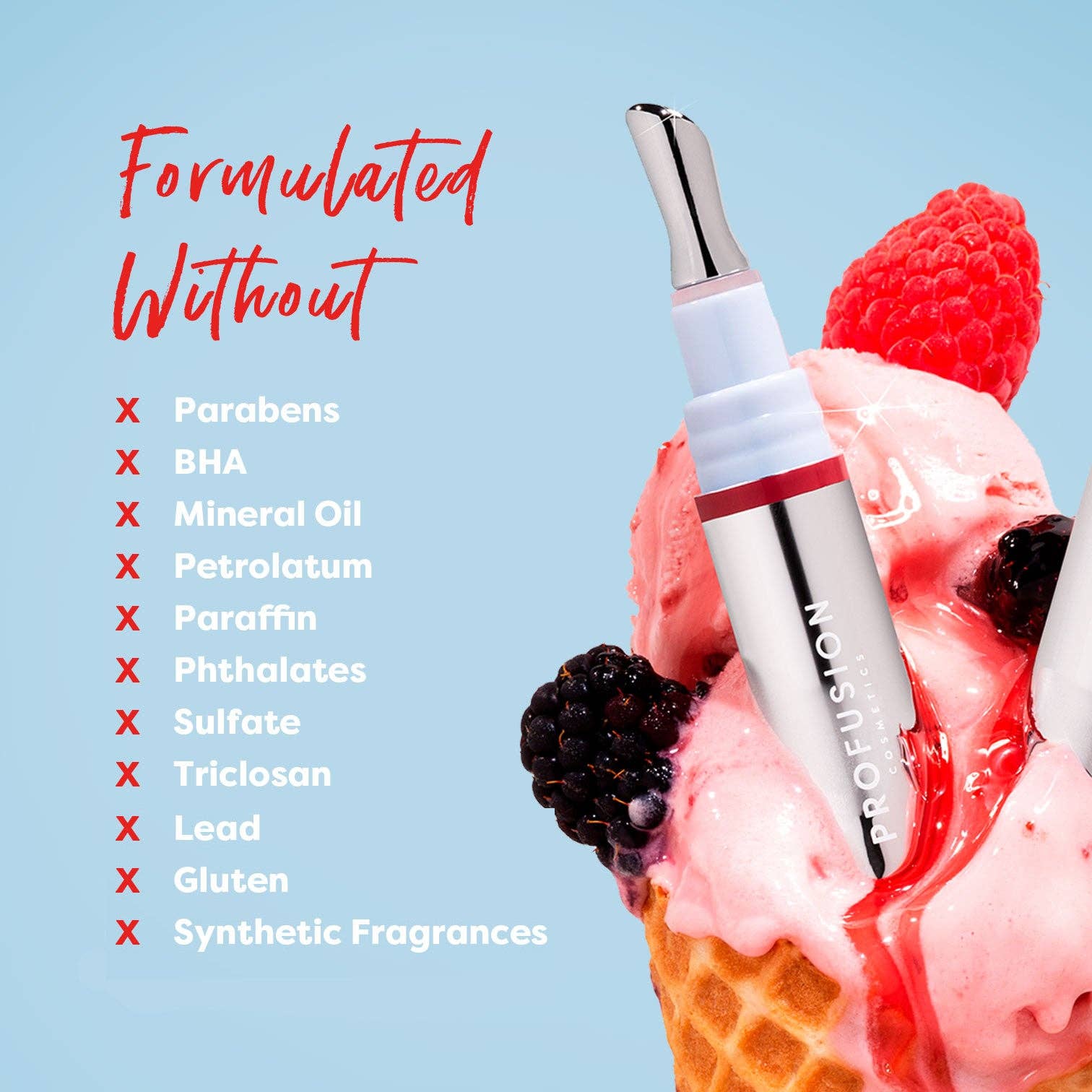 Profusion Cosmetics - Vente Brillants à lèvres et gloss - Baiser Givré| Gloss à Lèvres Hydratant Lissant Repulpant Non Collant11