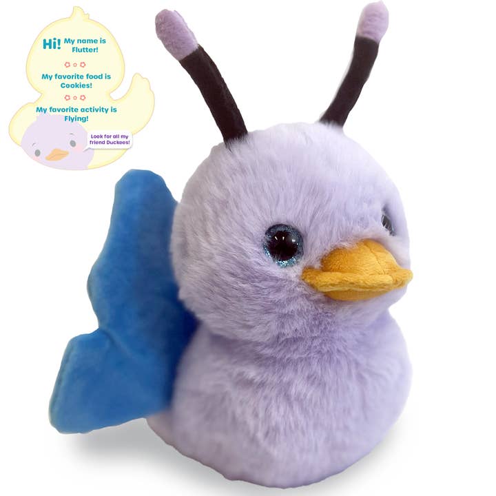 World's Softest Plush - 7" Flutter Plush Duckee Butterfly for wholesale by Beverly Hills Teddy Bear Company
