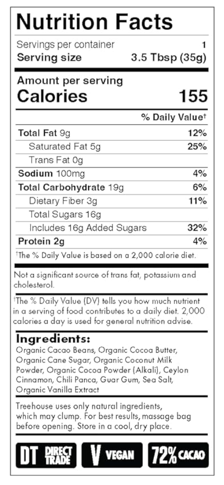 Treehouse Originals - Wholesale Hot Cocoa Mix/Kit - Cinnamon Chili Organic Dark Hot Chocolate, Single Serving3