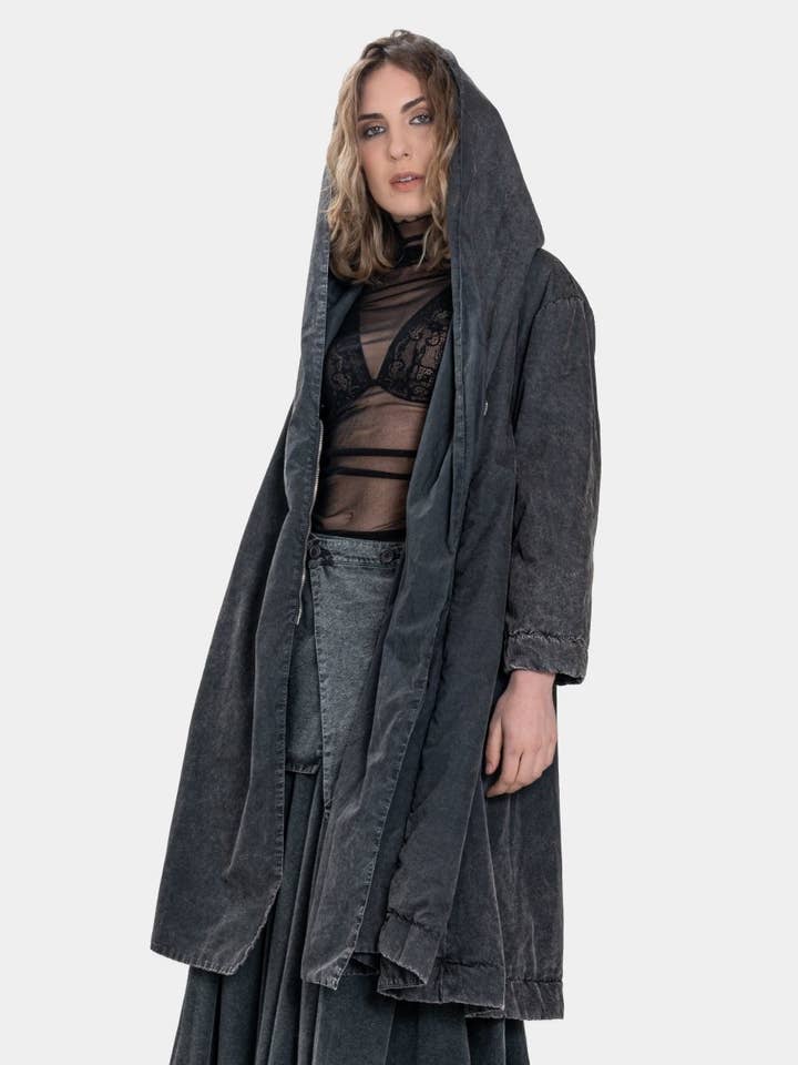 Baci & Amici Fashion - US Continental - Wholesale Coat - Women's - Zip Up Hooded Swing Coat11