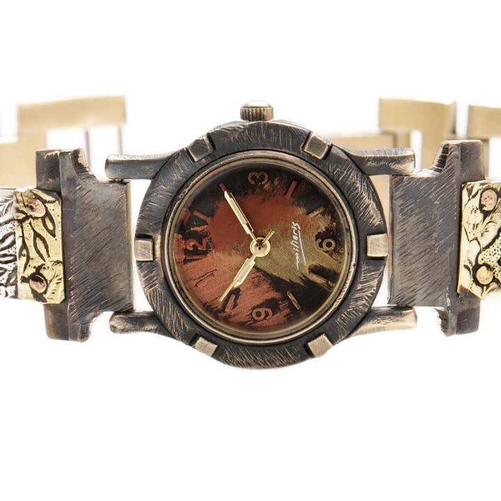 Floral en argent et laiton - Étroit pour la vente par Watchcraft