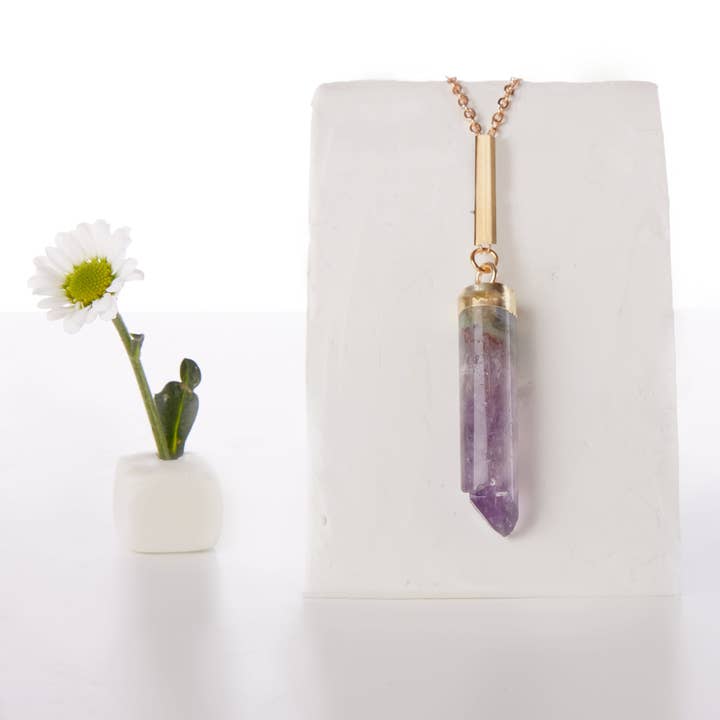 TISH jewelry - Venta al por mayor Collares con colgantes/abalorios - Collar Zena//Amethyst1