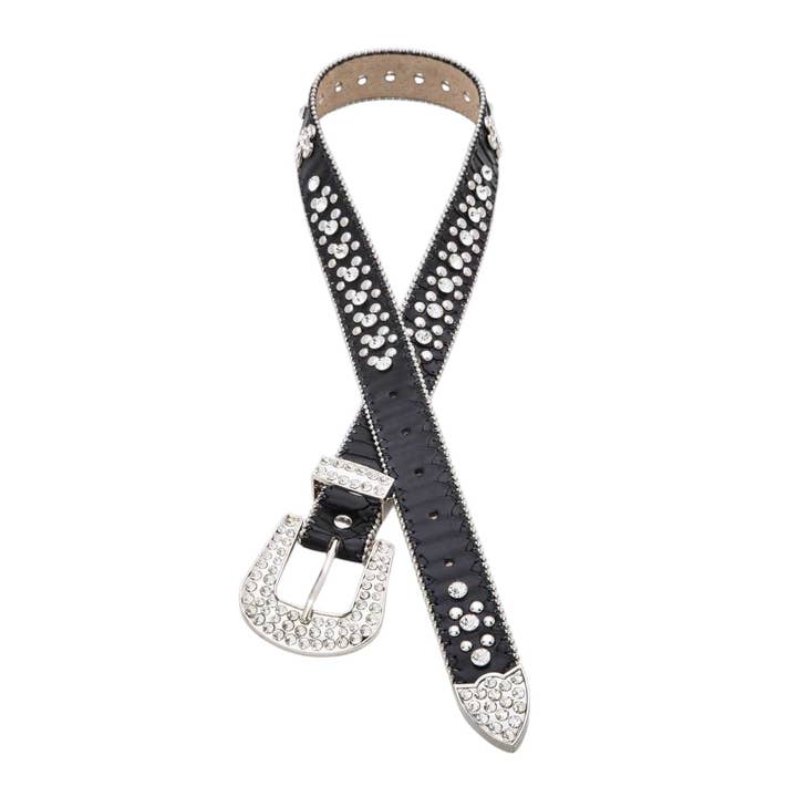 Rope & Spurs - Wholesale Belt - Kids - Crystal & Cross Studs Kids Belt2