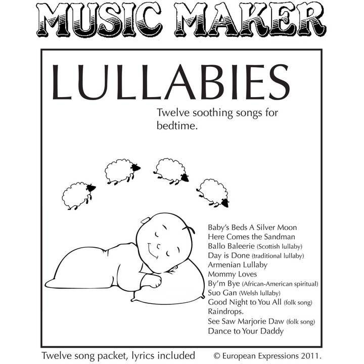 European Expressions - Wholesale Musical Toy - Kids & Baby - Lullabies accessory music for the Music Maker