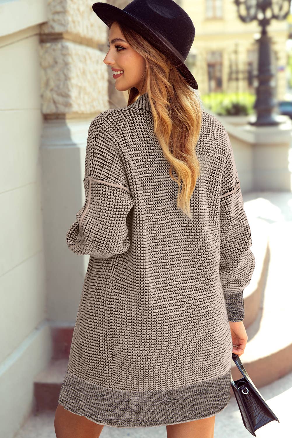 1 the Woman - Wholesale Cardigan - Women's - Plaid Knitted Long Open Front Cardigan - 8 Colors18