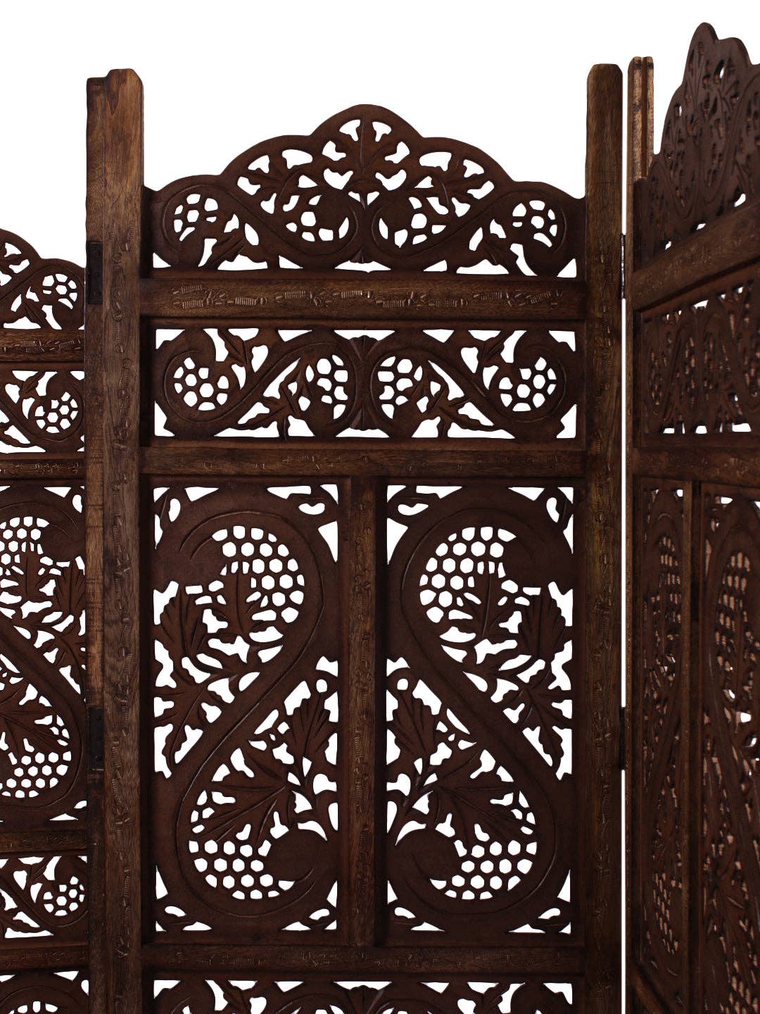 iAnanas - Wholesale Room Divider - Mango Wood Room Divider - 5 Panel Floral Handmade Screen, Privacy Screen & Decoration for Living Room, Bedroom, Balcony & Office - Brown (254x3x180 cm)3