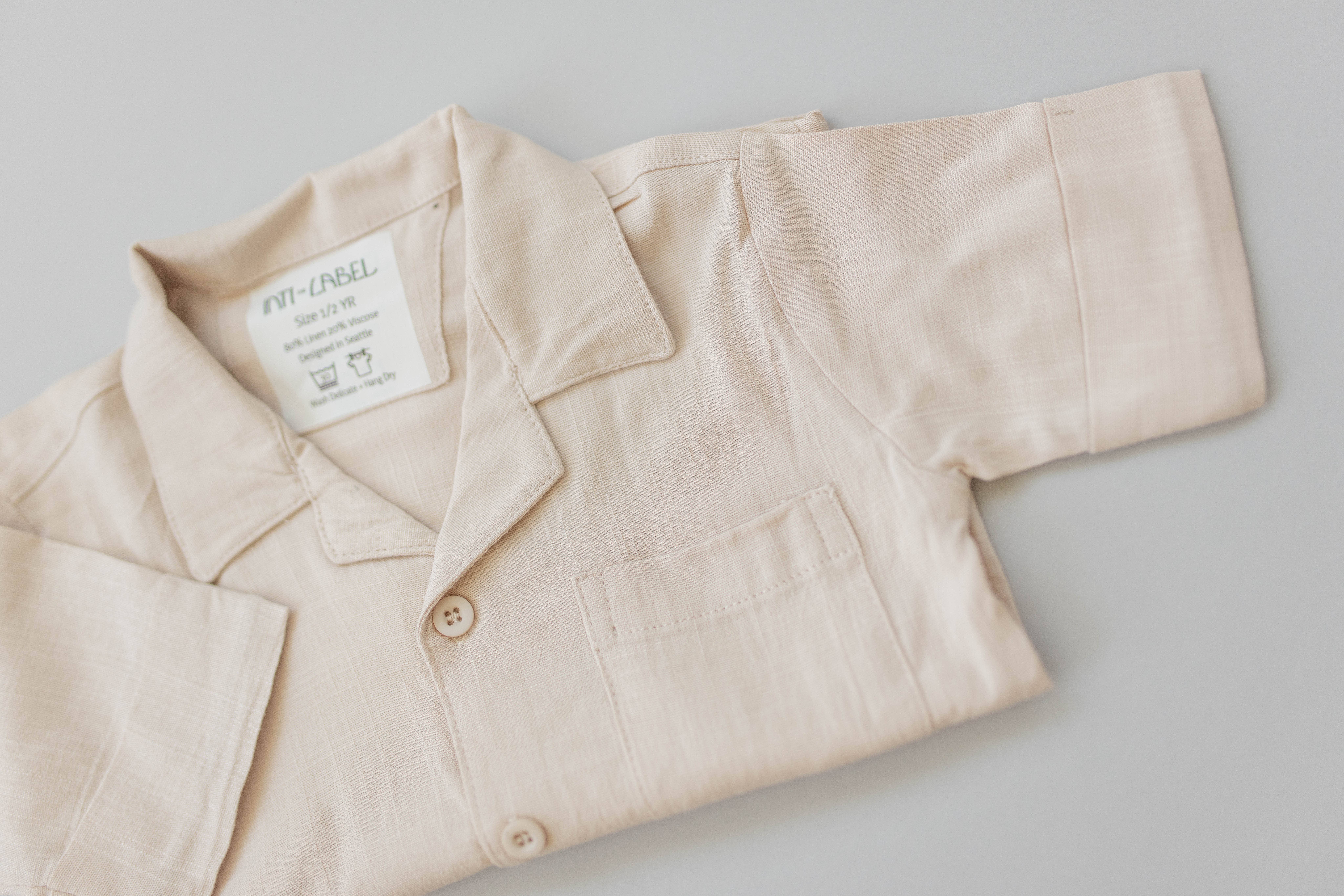 Beige Cotton Linen Set in Natural for wholesale on Faire3