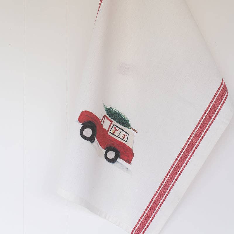 Finding Silver Pennies - Wholesale Tea Towel - Red Bronco Tea Towel | Christmas Dish Towel4