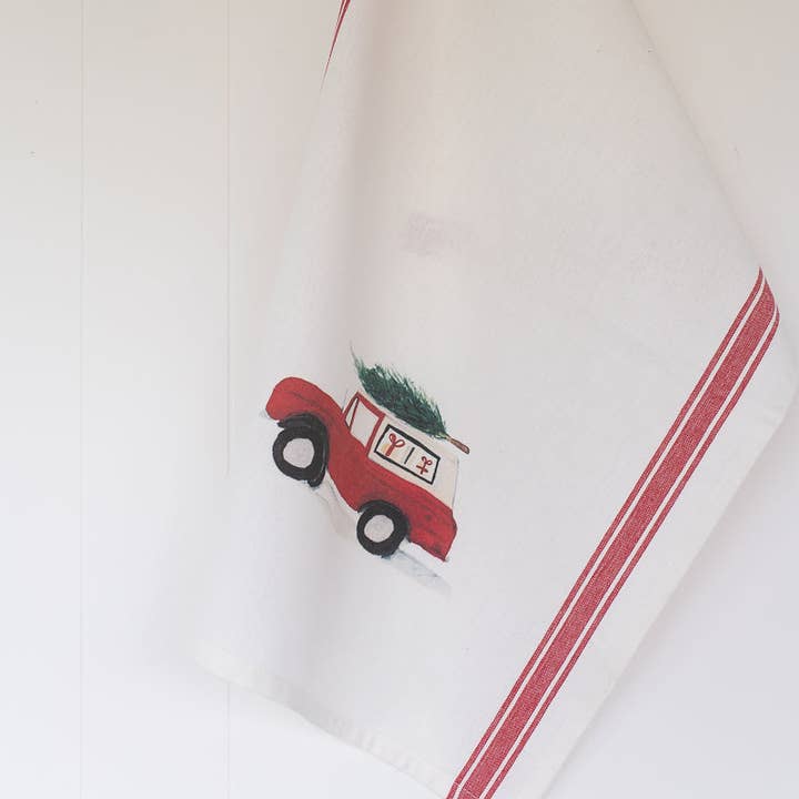 Finding Silver Pennies - Wholesale Tea Towel - Red Bronco Tea Towel | Christmas Dish Towel4