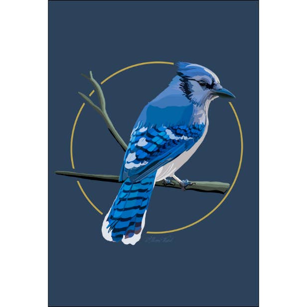Bluejay in Summer Art Print for wholesale by Homeward Studio