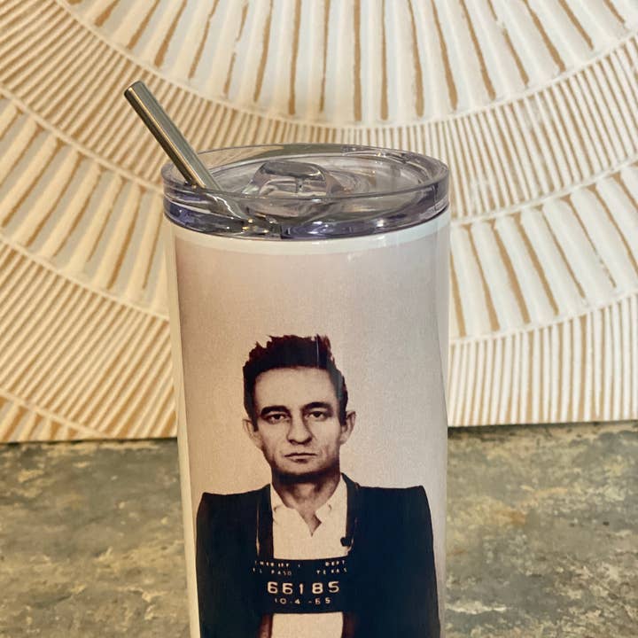 Johnny Cash Tumbler for wholesale by Crooked Halo