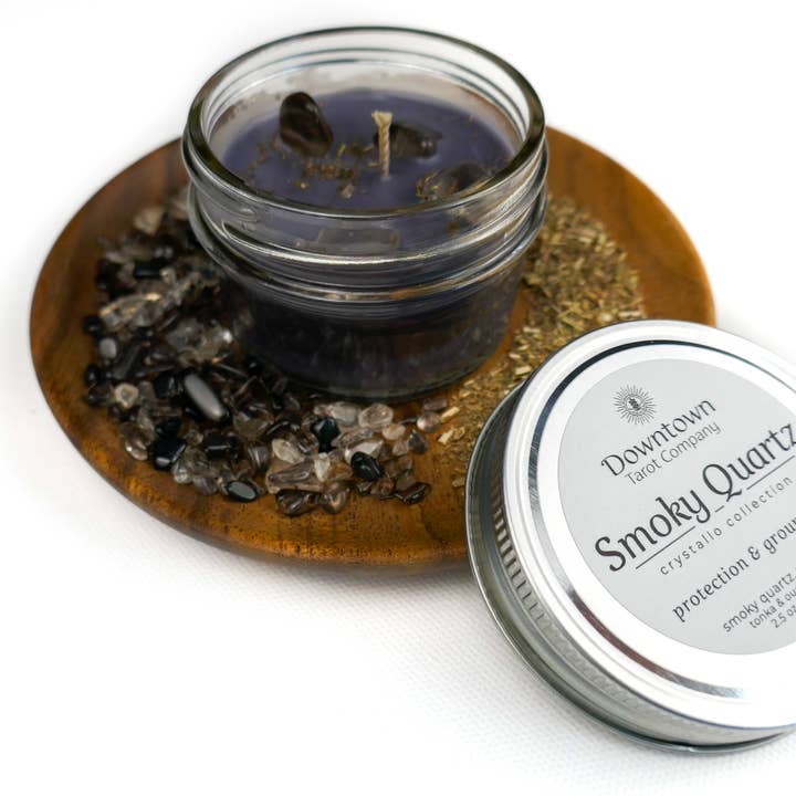 Bougie en cristal - Smoky Quartz pour la vente par Downtown Tarot Company