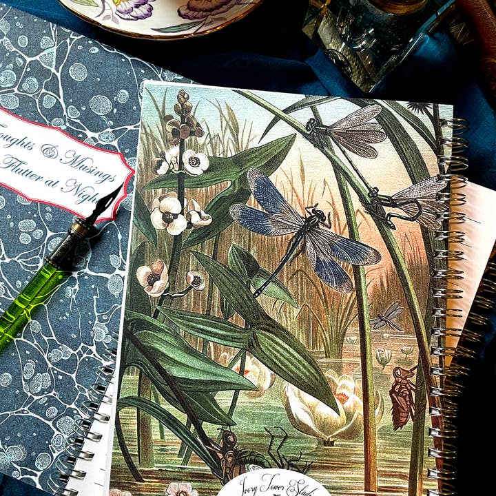 Ivory Tower Studios - Wholesale Journal/Diary - Night Journal Spiral Bound Lined Paper—Moths in Moonlight6