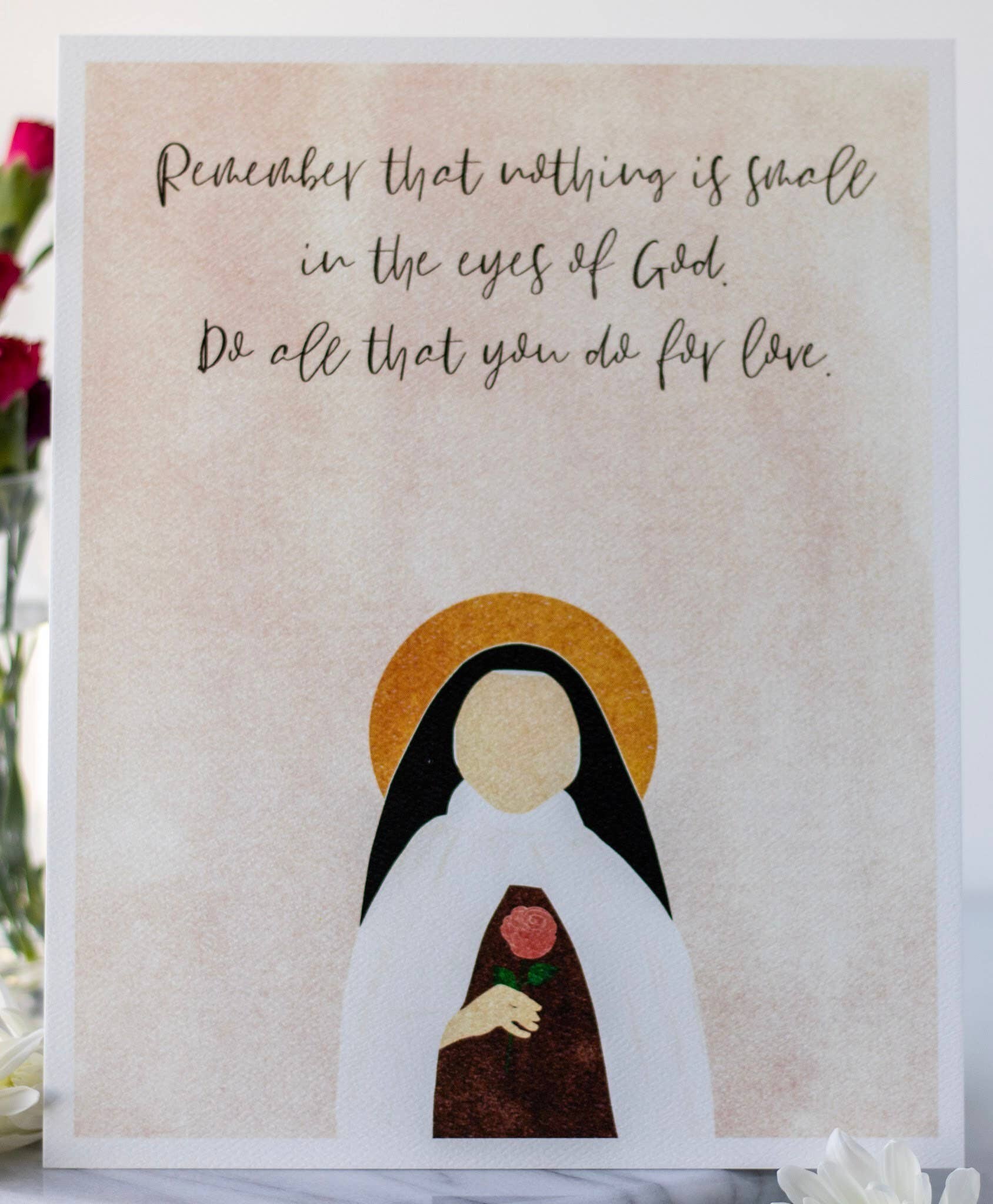 Small Things Print Co. - Wholesale Art Print - St. Therese of Lisieux Print, St. Therese of Lisieux Wall Art, 8 x 10, St. Therese of Lisieux Illustration3