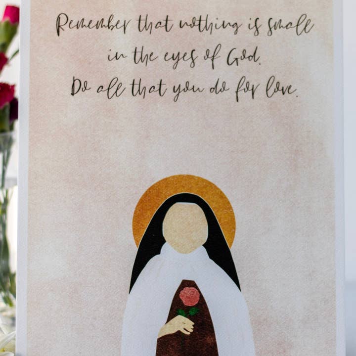 Small Things Print Co. - Wholesale Art Print - St. Therese of Lisieux Print, St. Therese of Lisieux Wall Art, 8 x 10, St. Therese of Lisieux Illustration3