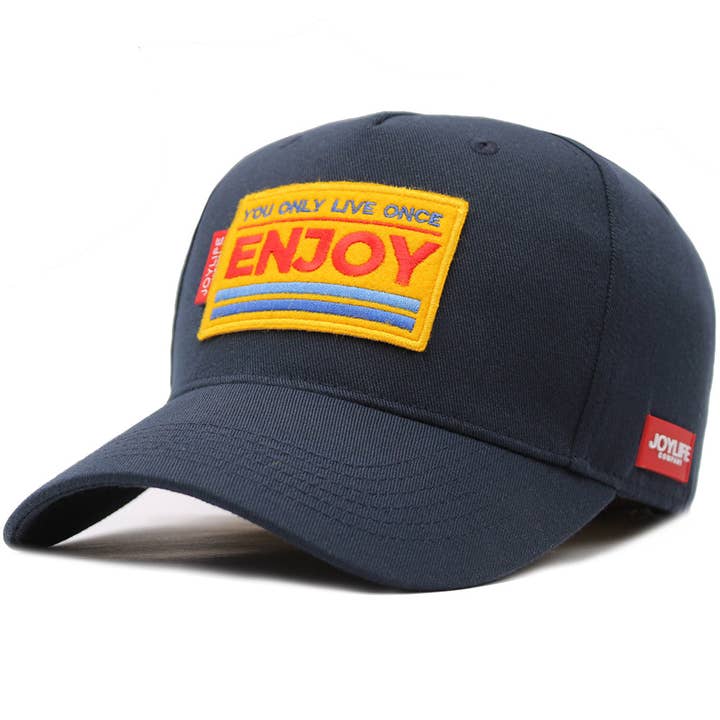 Boné ENJOY Navy Yellow por atacado de JOYLIFE COMPANY