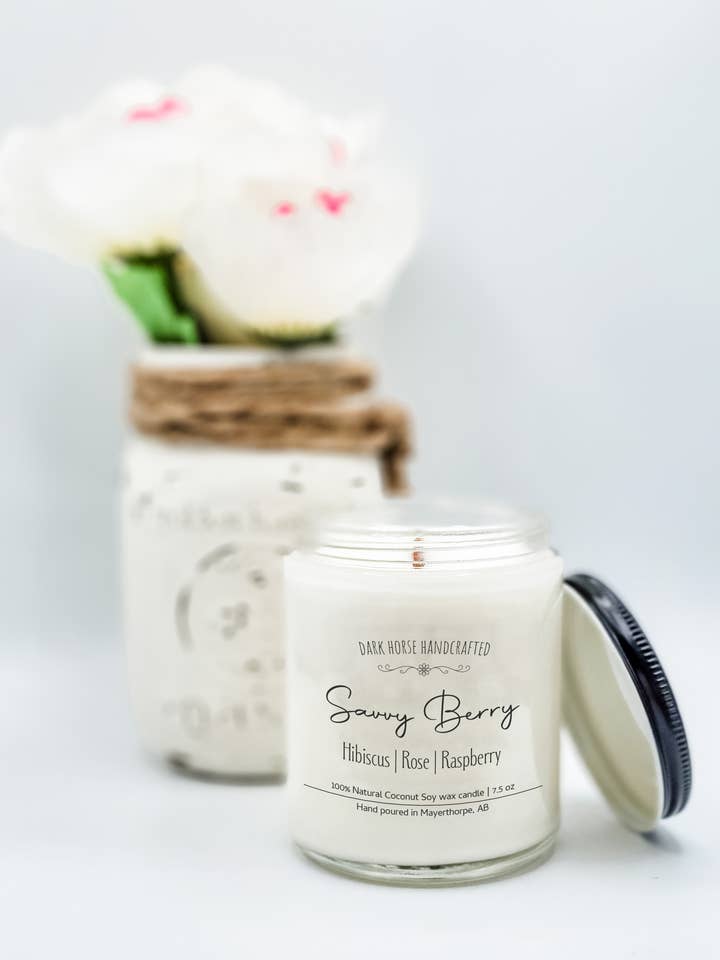 Savvy Berry - 100% Natural Coconut Soy Wax Candle for wholesale by Dark Horse Handcrafted