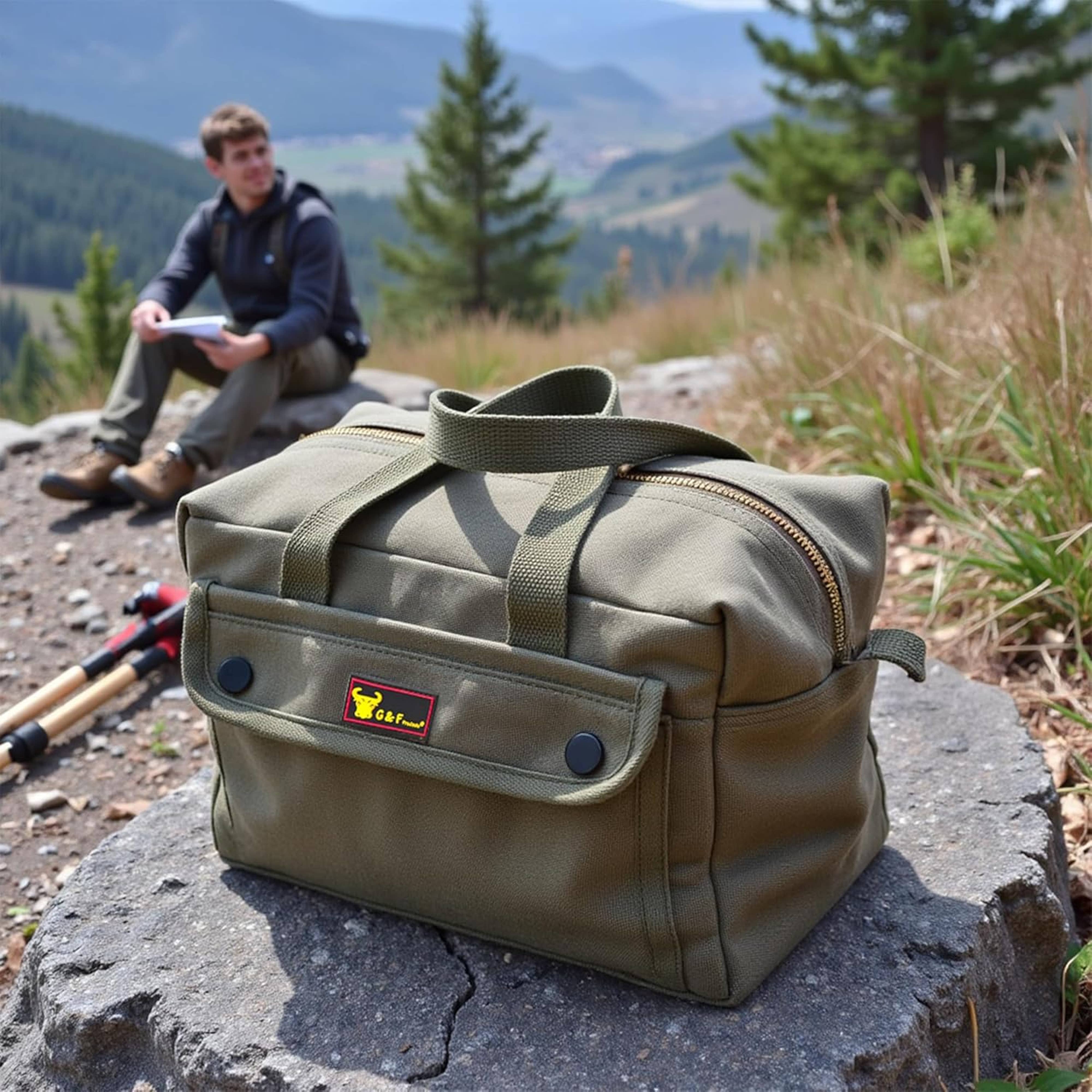 G & F Products - Vente Sac/panier à accessoires pour cheveux - Sac de sport en toile cirée de style militaire, résistant à l'eau15