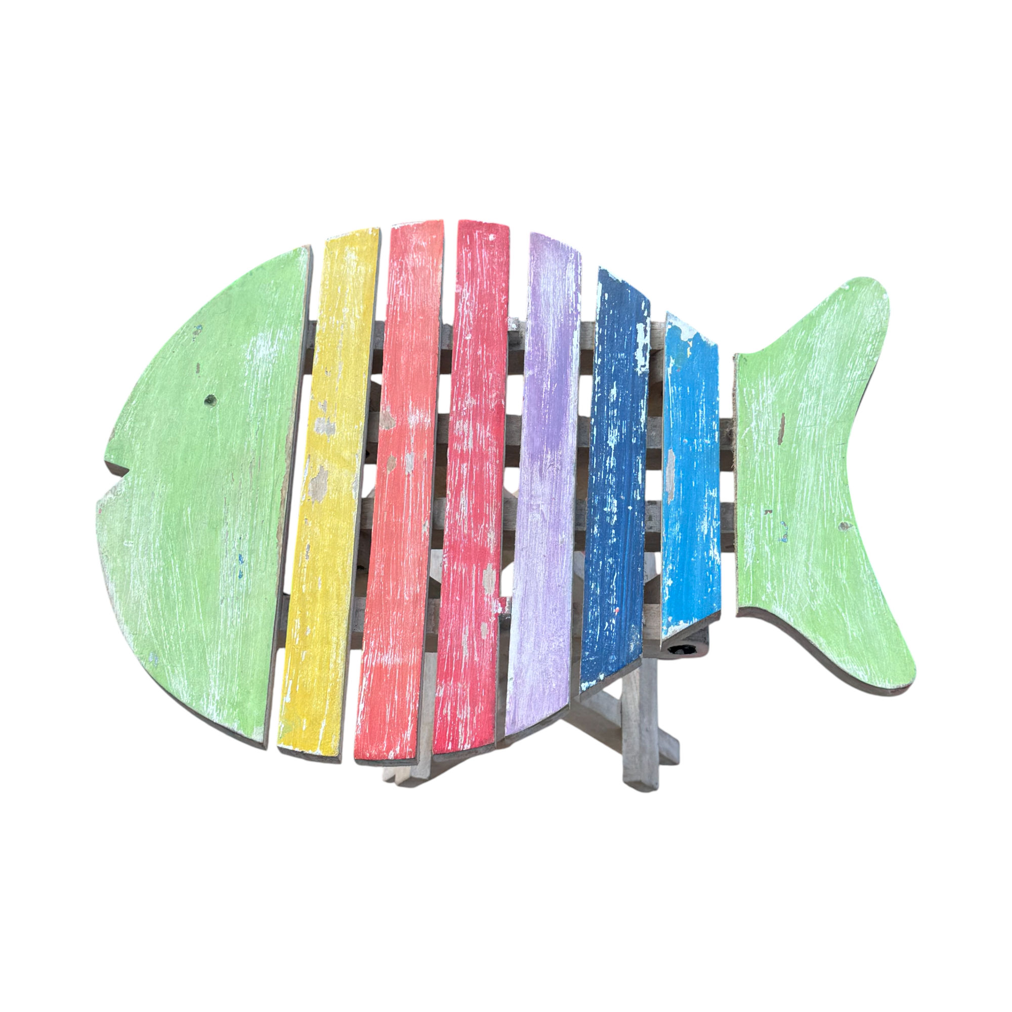 Wilco Home - Wholesale Side Table - Solid Mango Wood Fish Design Slatwood Folding Side Table5