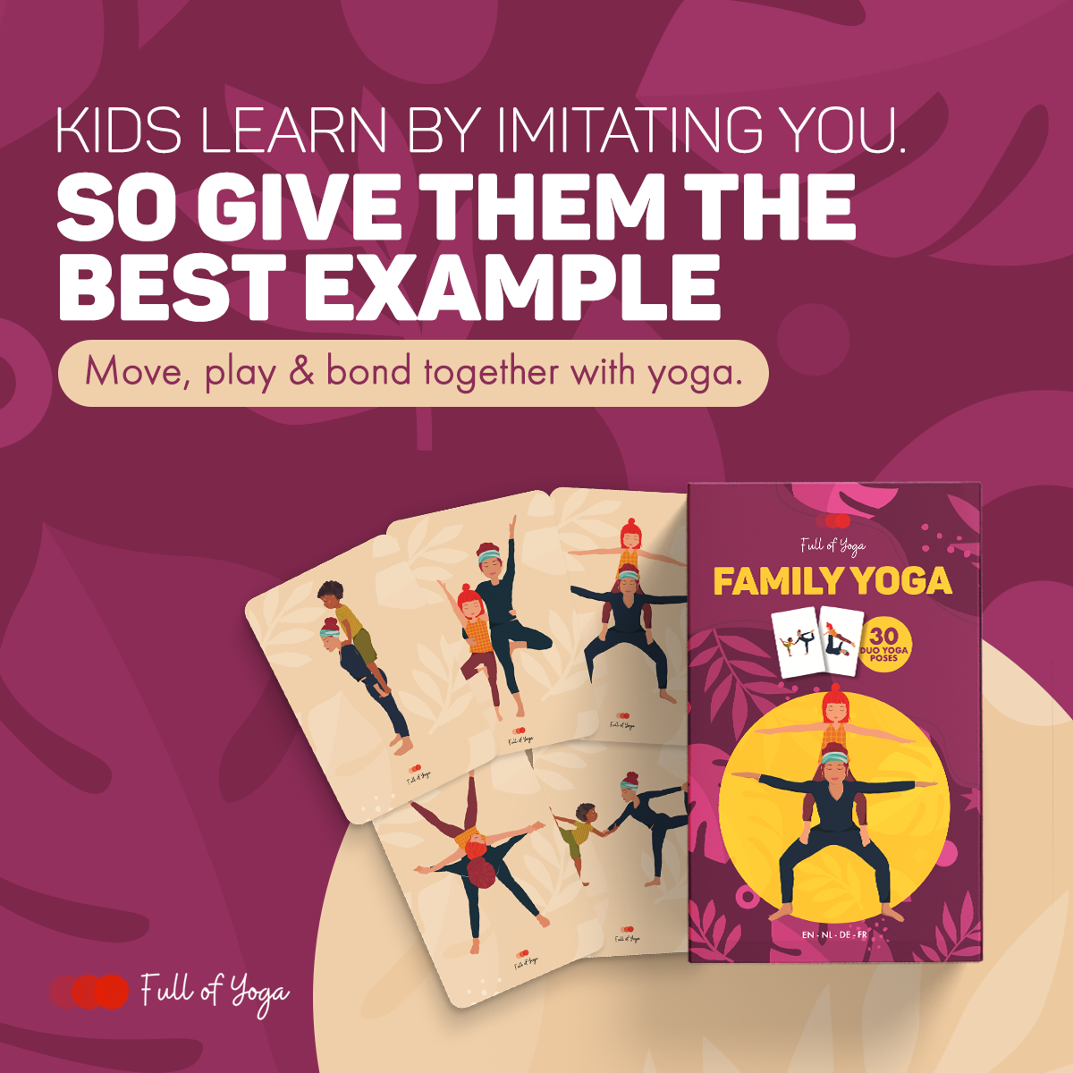 Full of Yoga - Wholesale Learning Cards - Kids & Baby - Familie Yoga Kaartenset – Samen Ontspannen & Verbinden5