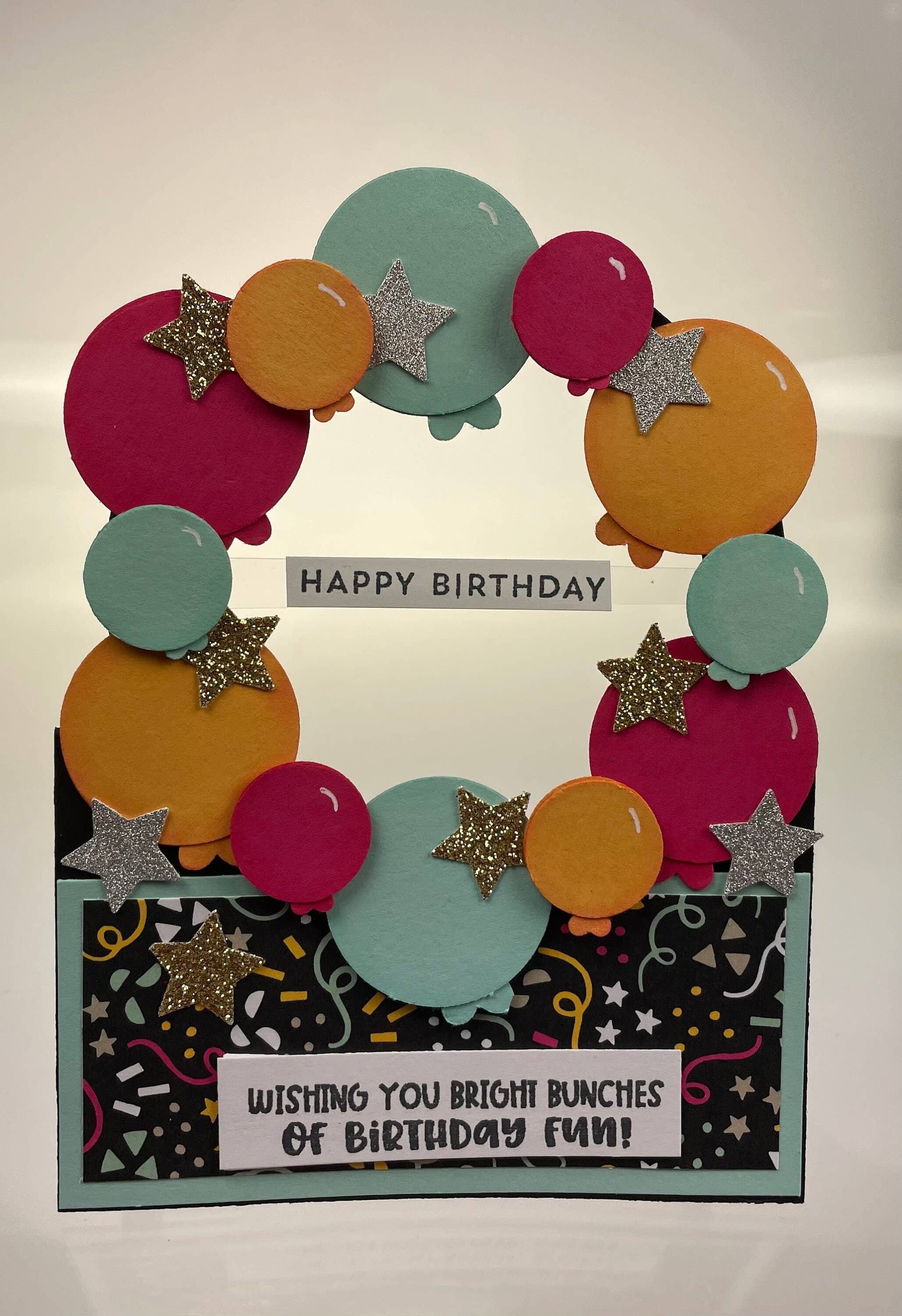 Cards By Robin - Wholesale Birthday Card - Happy Birthday, Balloon, Stars Pop-Up Card with Envelope2