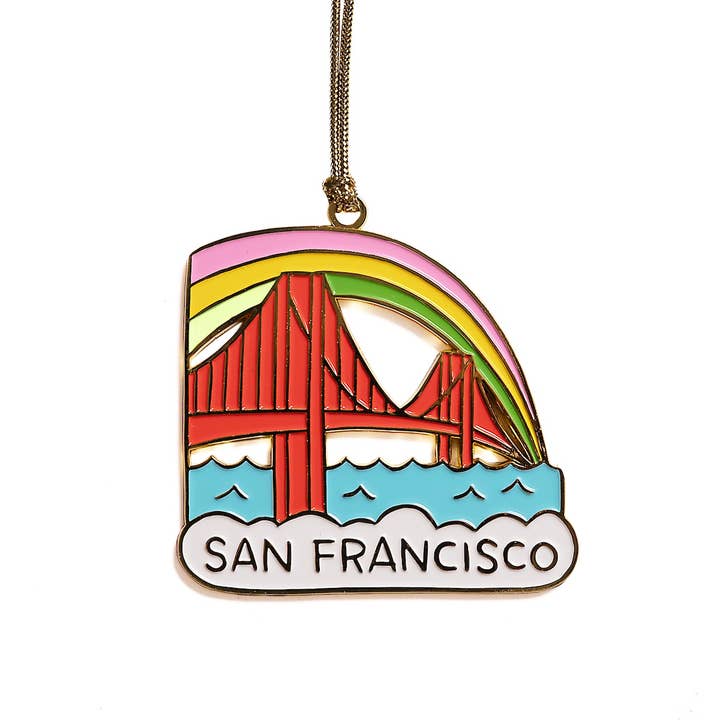 Enfeite de Natal de Esmalte da Ponte Golden Gate de São Francisco por atacado de THE FOUND