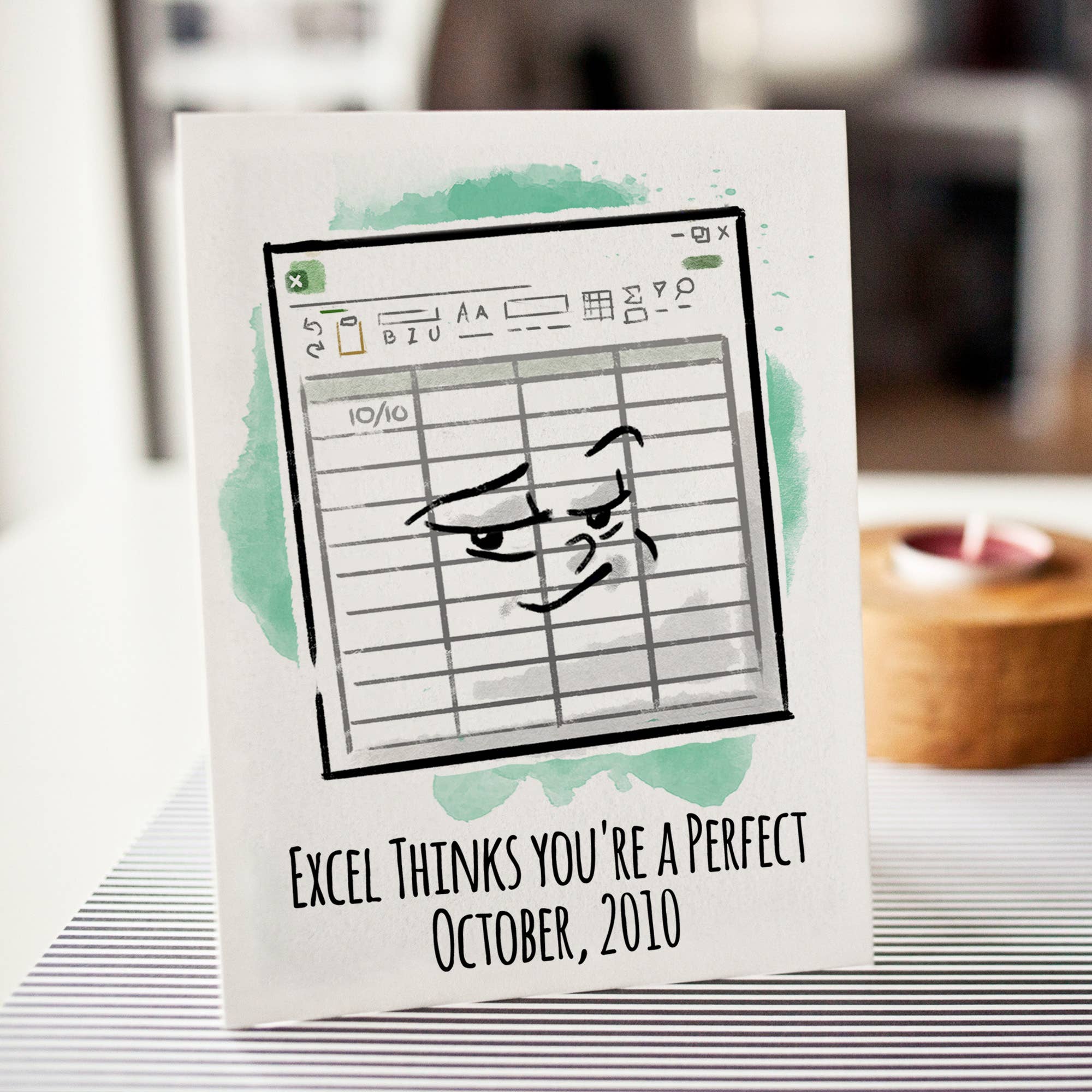 Aaron Millard Illustration - Wholesale Vriendschapskaartje - „Perfect Oct 2010" - Grappige vriendschapskaart voor koppels op kantoor4