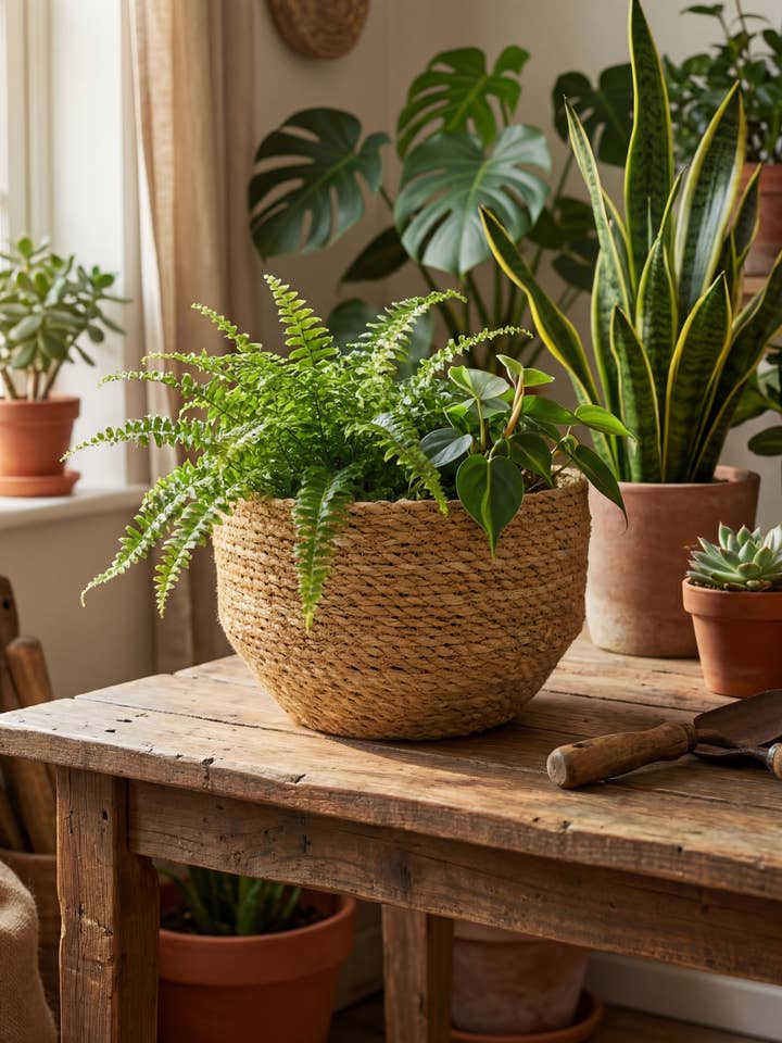 Pot de jardinière en forme de bol Hogla (ensemble de 5)(10",9",8",7",6") pour la vente par Creation Jute