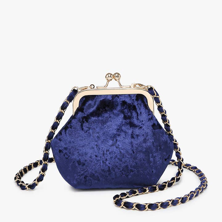 Jen & Co. - Wholesale Coin Purse - Women's - CP2338V Cleo Velvet Coin Pouch Crossbody5