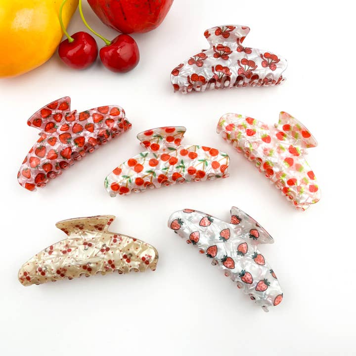 TheDivaSoap - Wholesale Hair Clip - Women's - Fruity Hair Clip, Cherry & Strawberry Hair Claw Clip7