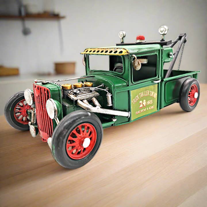Peterson Houseware & Artwares US - Wholesale Decorative Tabletop Object - Vintage Metal Towing truck6