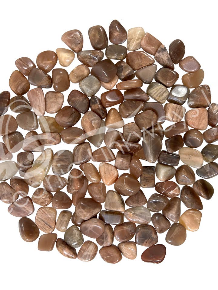 (KG)TUMBLED STONES - MOONSTONE, PEACH B 20-25 MM for wholesale by Oceanic Linkways Inc