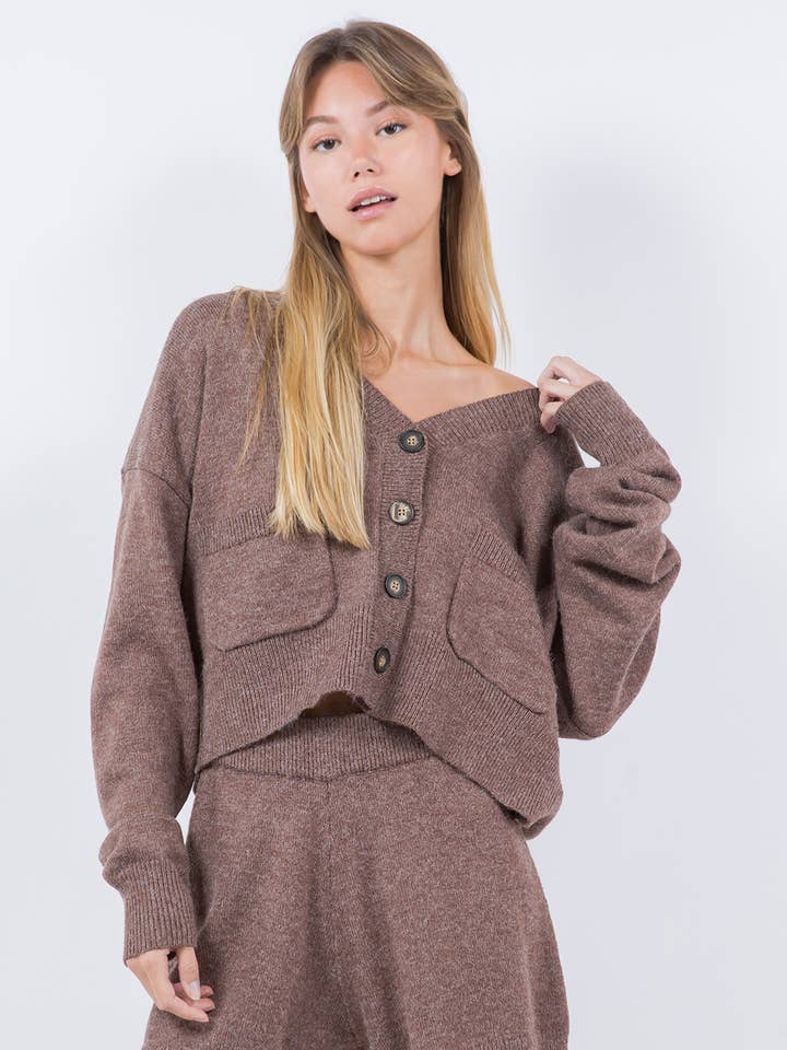 CARDIGAN SWEATER WITH POCKETS for wholesale by Whiteroom+Cactus