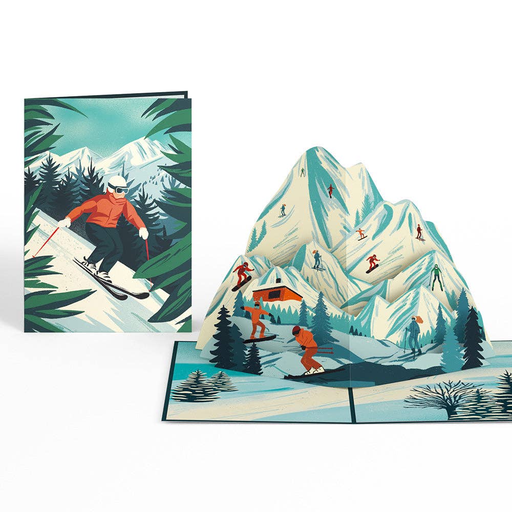 Lovepop Cards - Wholesale Everyday Greeting Card - Mountain Ski Adventure Pop-Up Card 5x7"2