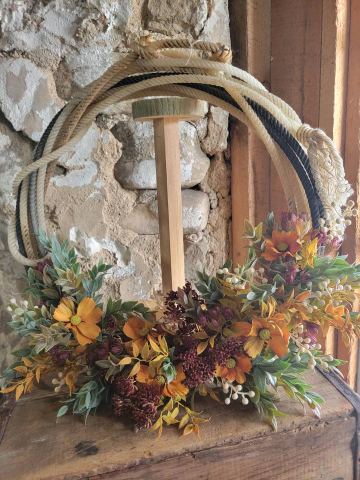 Fall lasso lariat wreath for wholesale by The Broody Hen