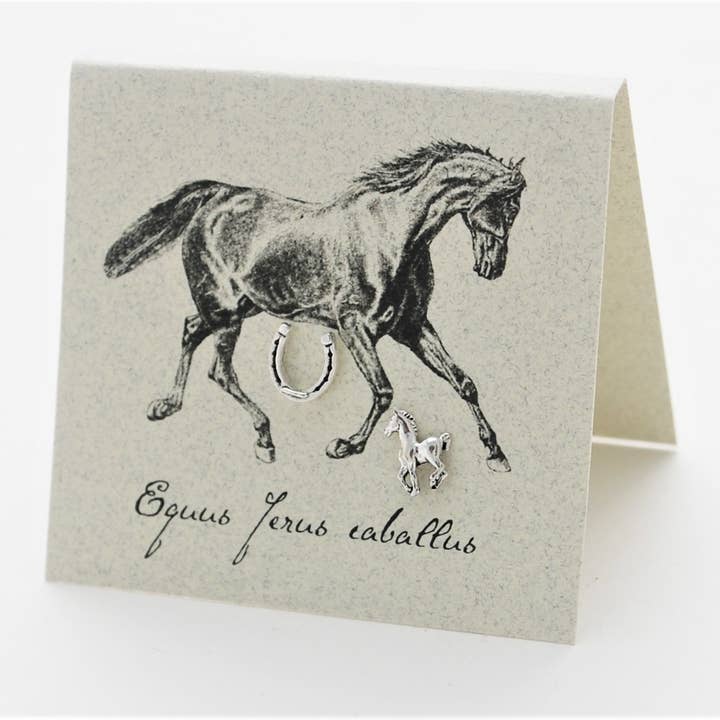 Semaki & Bird – wholesale Solitärörhängen – Häst & hästsko örhängen silver naturhistoria