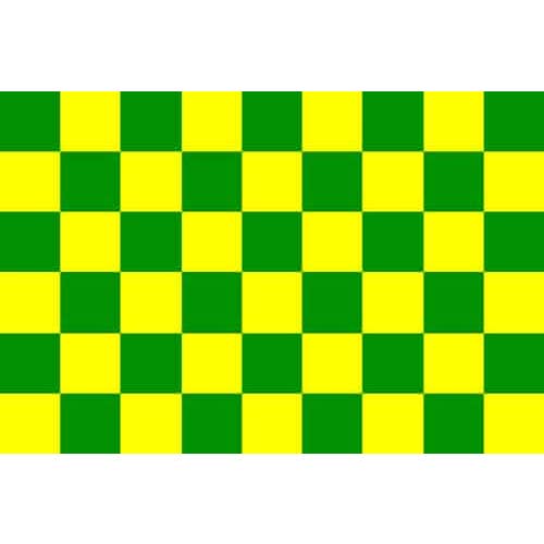 Checkered Green/Yellow 5'x3' for wholesale by Worldwide Flags Ltd