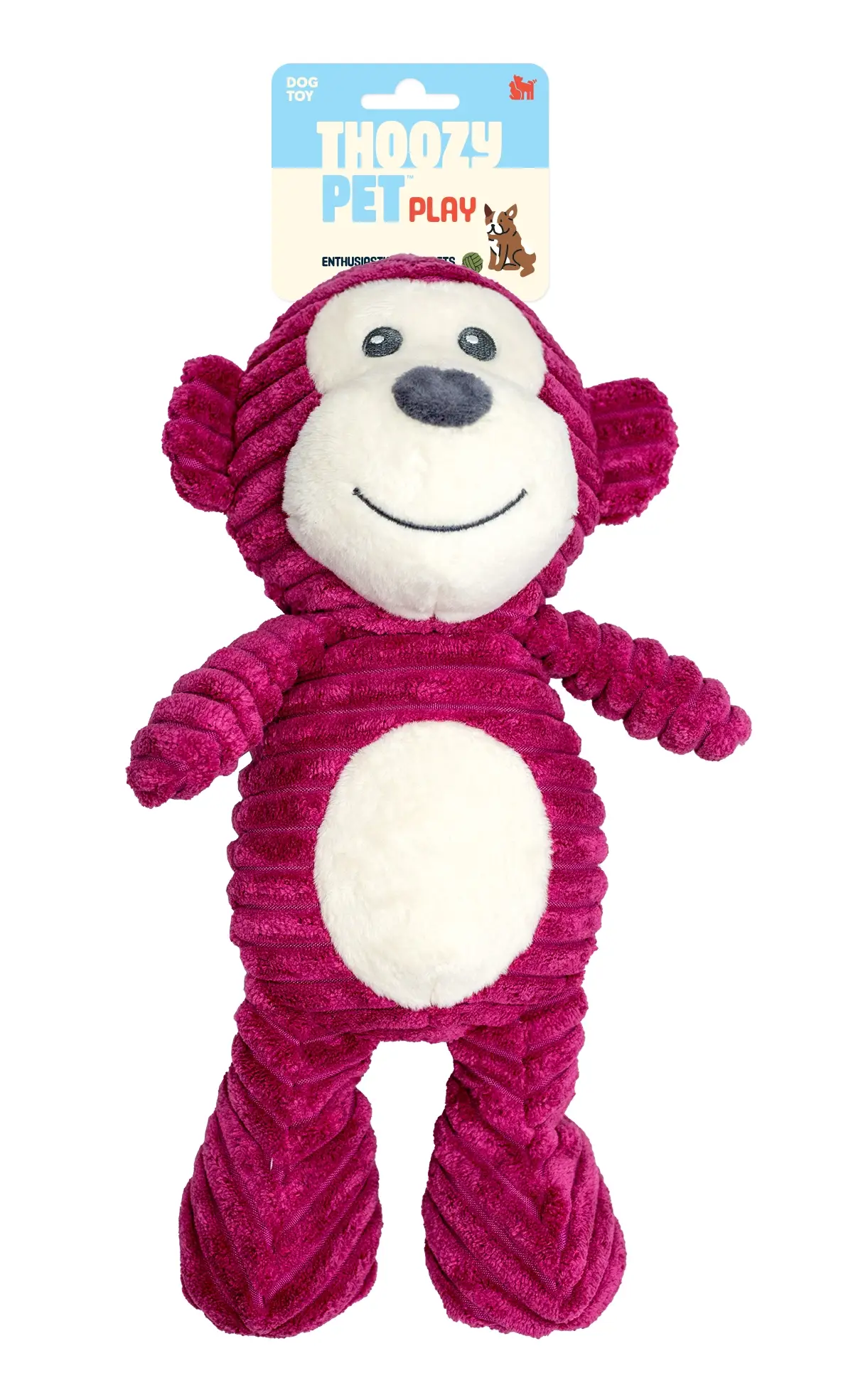Pet Palette Distribution - Wholesale Pet Plush Toy - Dog - ThoozyPet Tuff & Cuddly Monkey Plush Dog Toy 12.5"8