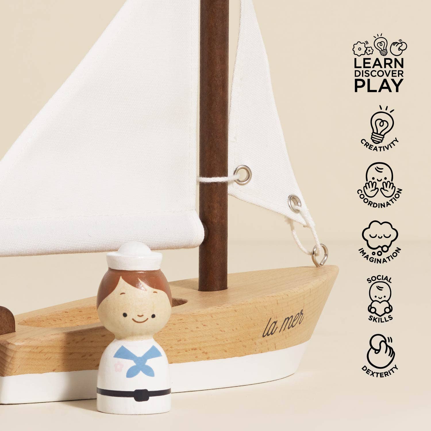 Le Toy Van, Inc. - Wholesale Wood Toy - Kids - Wooden Sailing Boat & Captain2