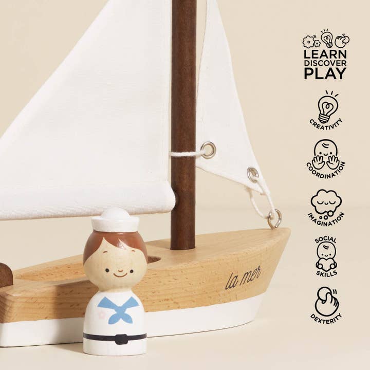 Le Toy Van, Inc. - Wholesale Wood Toy - Kids - Wooden Sailing Boat & Captain2