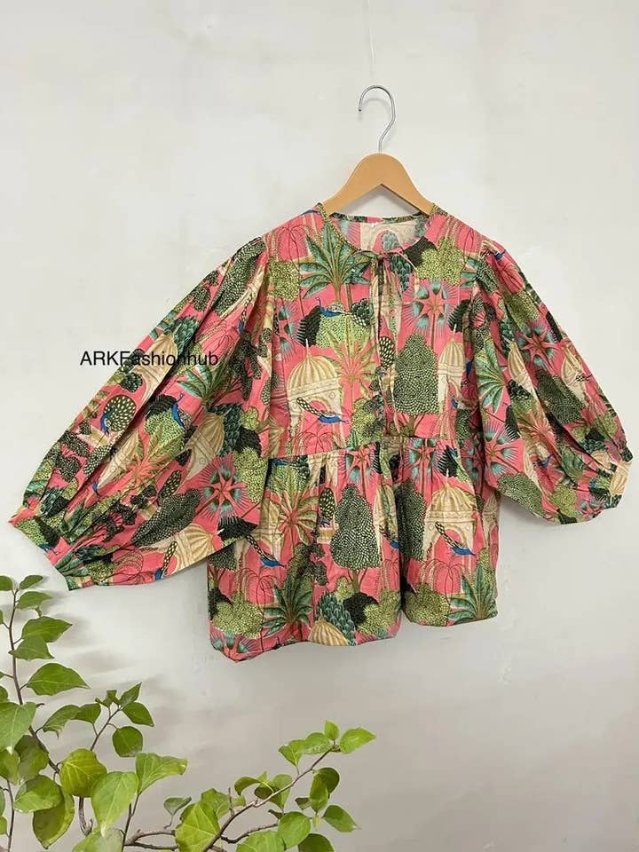bhavnas boutique - Wholesale Tunic - Women's - 100% Cotton Indian Floral Print Midi Dress Tunic Top Womens